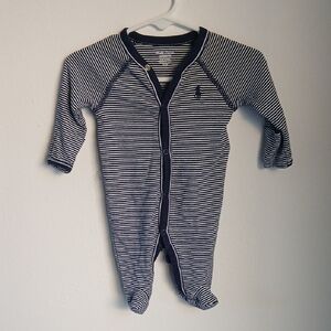 Ralph Lauren Navy Blue Stripes Jumpsuit Romper NB casual boy kid baby